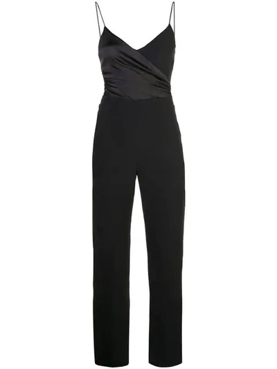 Shop David Koma Ruched Detail Jumpsuit In Black