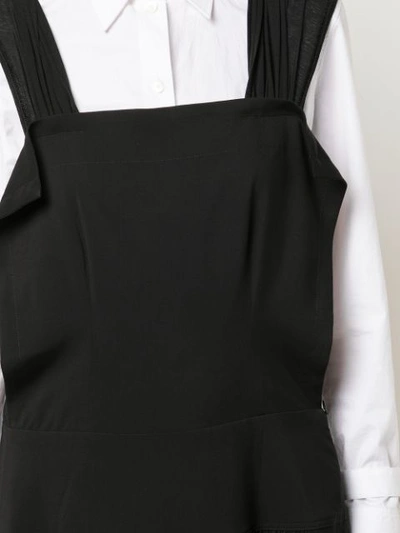 Shop Yohji Yamamoto Wide Leg Dungarees In Black