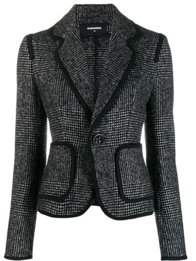 Shop Dsquared2 Glen Check Blazer In Grey