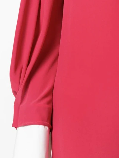 Shop Fendi Bow-tied Cold-shoulder Dress In Red