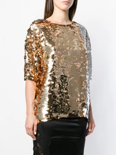 Shop N°21 Sequin-embellished Blouse In Metallic