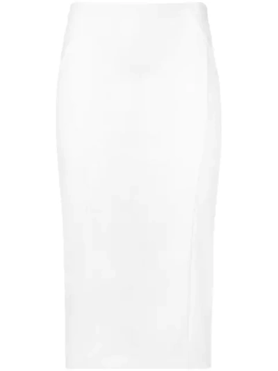 Shop Patrizia Pepe Pencil Skirt In White