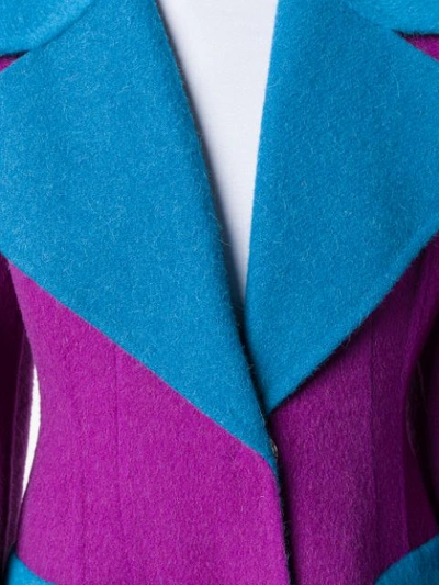 Shop Emilio Pucci Wide Lapeled Long Coat - Purple