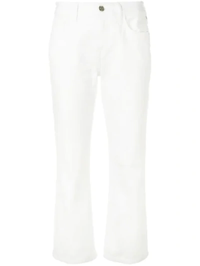 Shop Current Elliott Cropped Bootcut Jeans In White