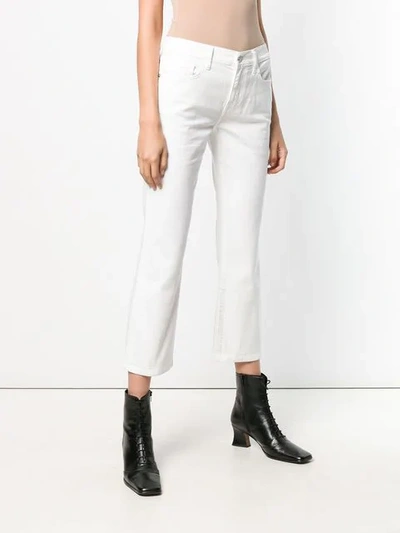 Shop Current Elliott Cropped Bootcut Jeans In White