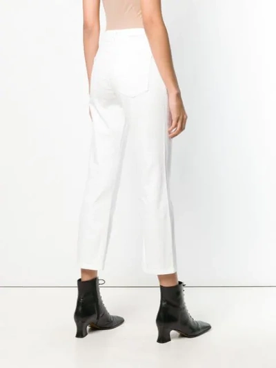 Shop Current Elliott Cropped Bootcut Jeans In White