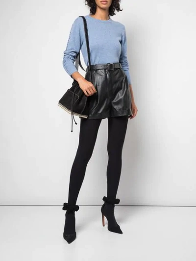 Shop Altuzarra Goldmine Leather Shorts In Black