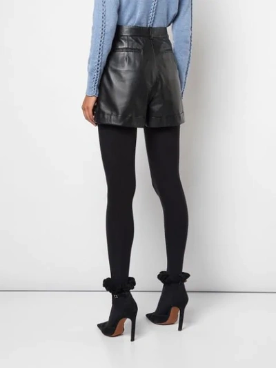 Shop Altuzarra Goldmine Leather Shorts In Black