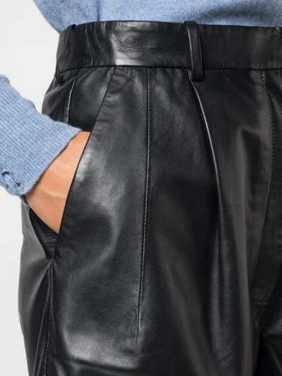 Shop Altuzarra Goldmine Leather Shorts In Black