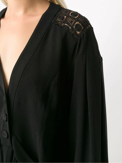 Shop Martha Medeiros Long Sleeved Shirt Dress In Black