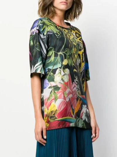 Shop Roberto Cavalli Tropical Print T-shirt In Green