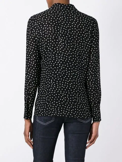 Shop Saint Laurent Sequin Embellished Printed Shirt In Black