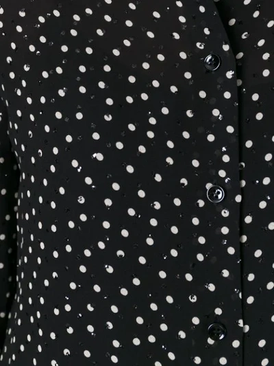 Shop Saint Laurent Sequin Embellished Printed Shirt In Black