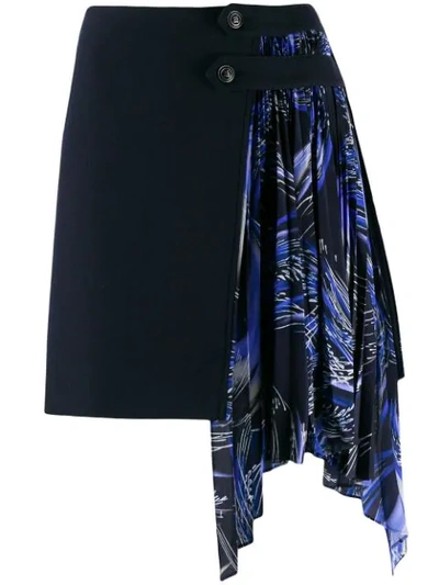 Shop Givenchy Draped Detail Mini Skirt In Blue