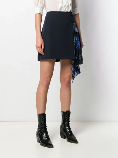 Shop Givenchy Draped Detail Mini Skirt In Blue