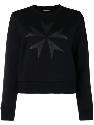 Shop Neil Barrett Military Star Print Sweatshirt - Black