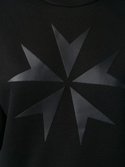 Shop Neil Barrett Military Star Print Sweatshirt - Black