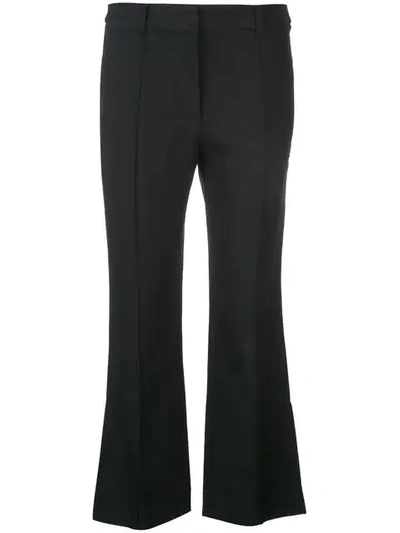 Shop Khaite Side Slits Trousers In Black