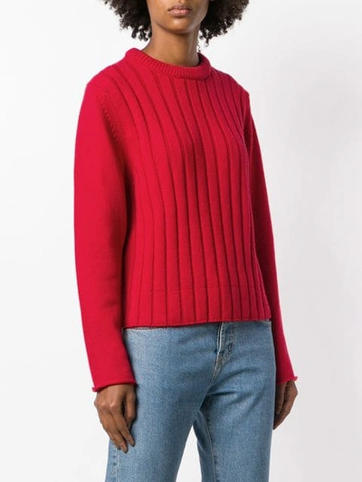 Shop Chloé Striped Knit Sweater In Red