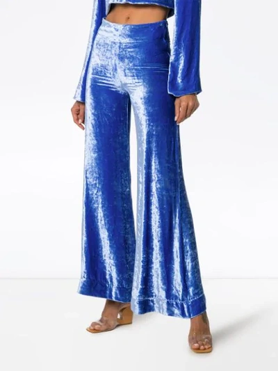 Shop Deitas Venus Velvet Trousers In Blue