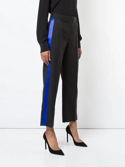 Shop Givenchy Side Striped Trousers  In 012 Noir / Bleu