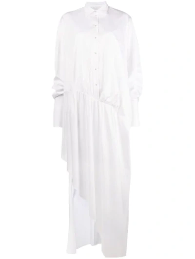 Shop Esteban Cortazar Asymmetric Shirt Dress In White