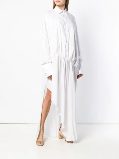 Shop Esteban Cortazar Asymmetric Shirt Dress In White