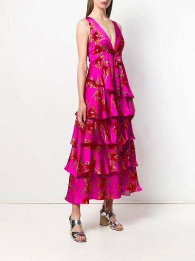 Shop Borgo De Nor Flavia Floral Ruffled Dress In Pink