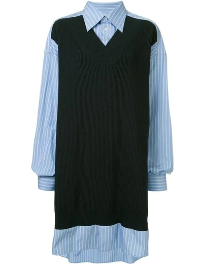 Shop Maison Margiela Shirt Jumper Dress - Blue