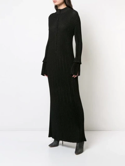 Shop Carolina Herrera Ribbed Slim Fit Maxi Dress - Black