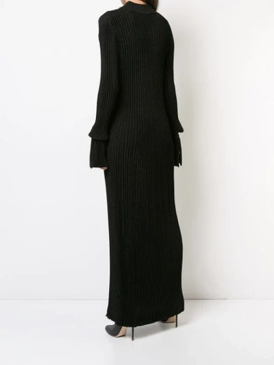 Shop Carolina Herrera Ribbed Slim Fit Maxi Dress - Black