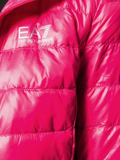 Shop Ea7 Hooded Padded Jacket In Pink