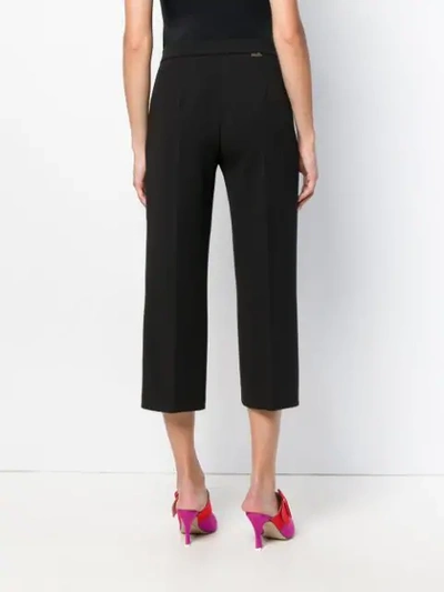 Shop Blugirl Cropped Wide-legged Trousers - Black
