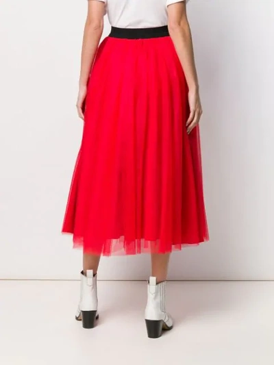 Shop Msgm Full Tulle Skirt In Red