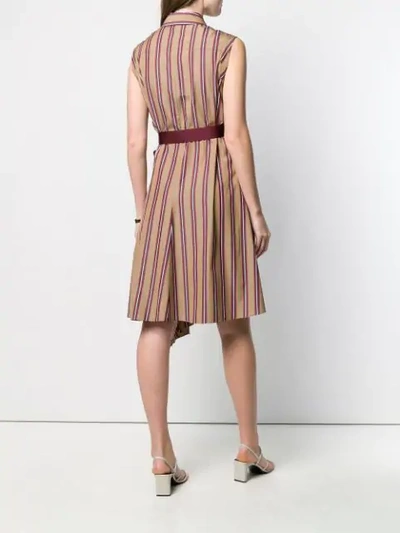 Shop Brunello Cucinelli Gestreiftes Hemdkleid In Brown