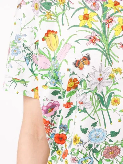 Shop Gucci Floral Shortsleeved T-shirt - White