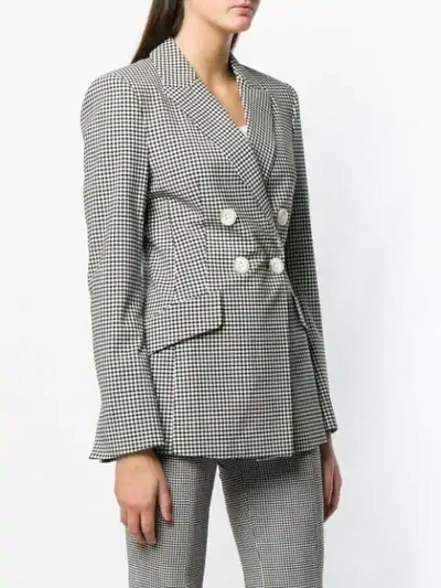 Shop Dorothee Schumacher Gingham Fitted Blazer In Black