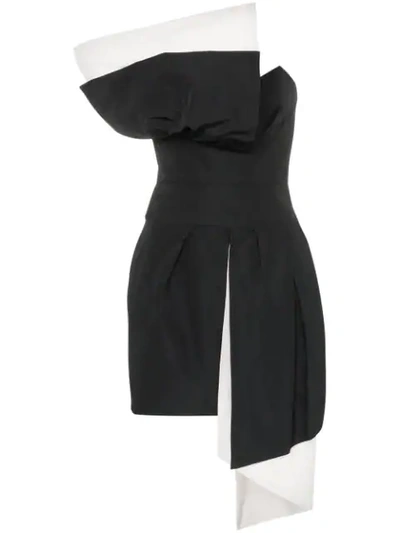 Shop Alexandre Vauthier Draped Mini-dress In Black
