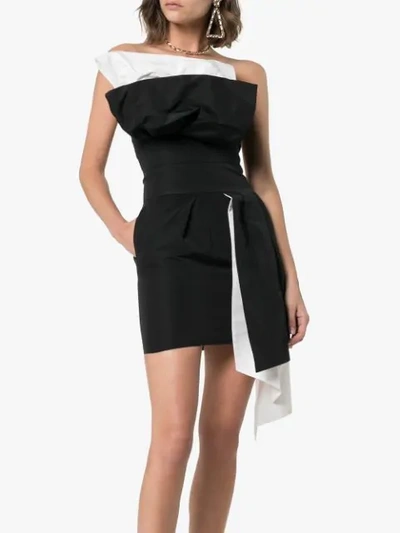 Shop Alexandre Vauthier Draped Mini-dress In Black