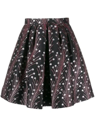 Shop Marco De Vincenzo Floral Mini Skirt In Black