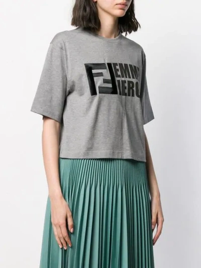 Shop Fendi Femme Fierce T-shirt In Grey