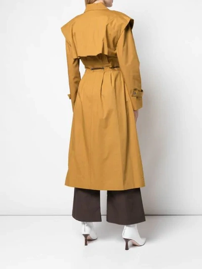 Shop Sea Long Trench Coat - Brown