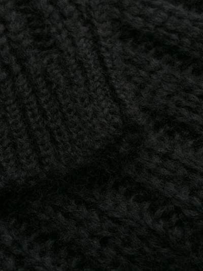 Shop Prada Chunky Knit V-neck Jumper - Black