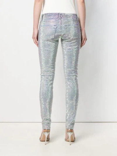 PHILIPP PLEIN CRYSTAL SLIM FIT JEANS - 蓝色