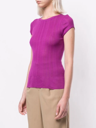 Shop Ballsey Ribbed Knit T-shirt - Purple