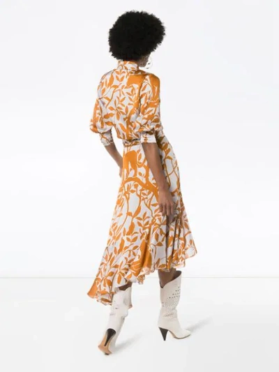 Shop Johanna Ortiz Journal Of A Traveller Printed Wrap Dress In 4 Mystic Gray 