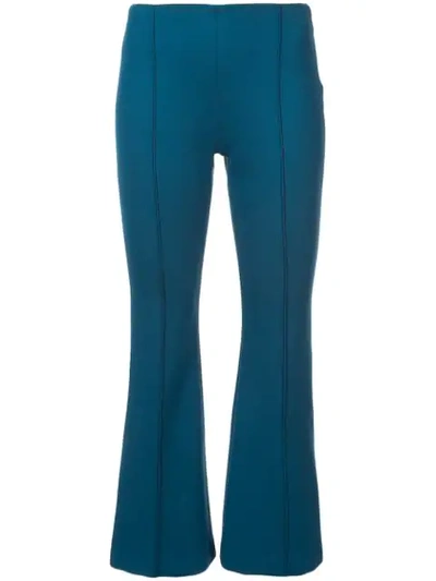 Shop Rosetta Getty Flared Cropped Trousers  In Blue