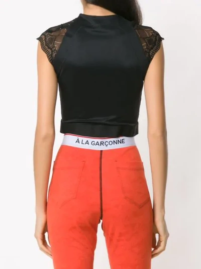 Shop À La Garçonne Coração Lace Top In Black