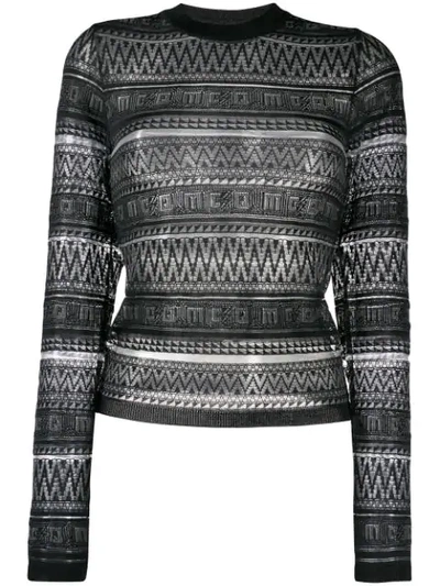 Shop Mcq By Alexander Mcqueen Patterned Knit Sweater In Black