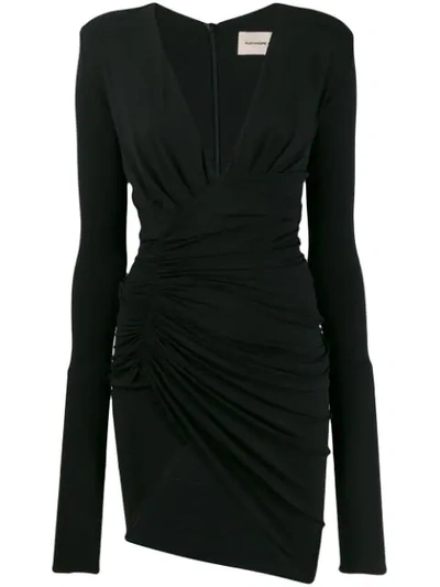 ALEXANDRE VAUTHIER FITTED PLUNGE MINI DRESS - 黑色